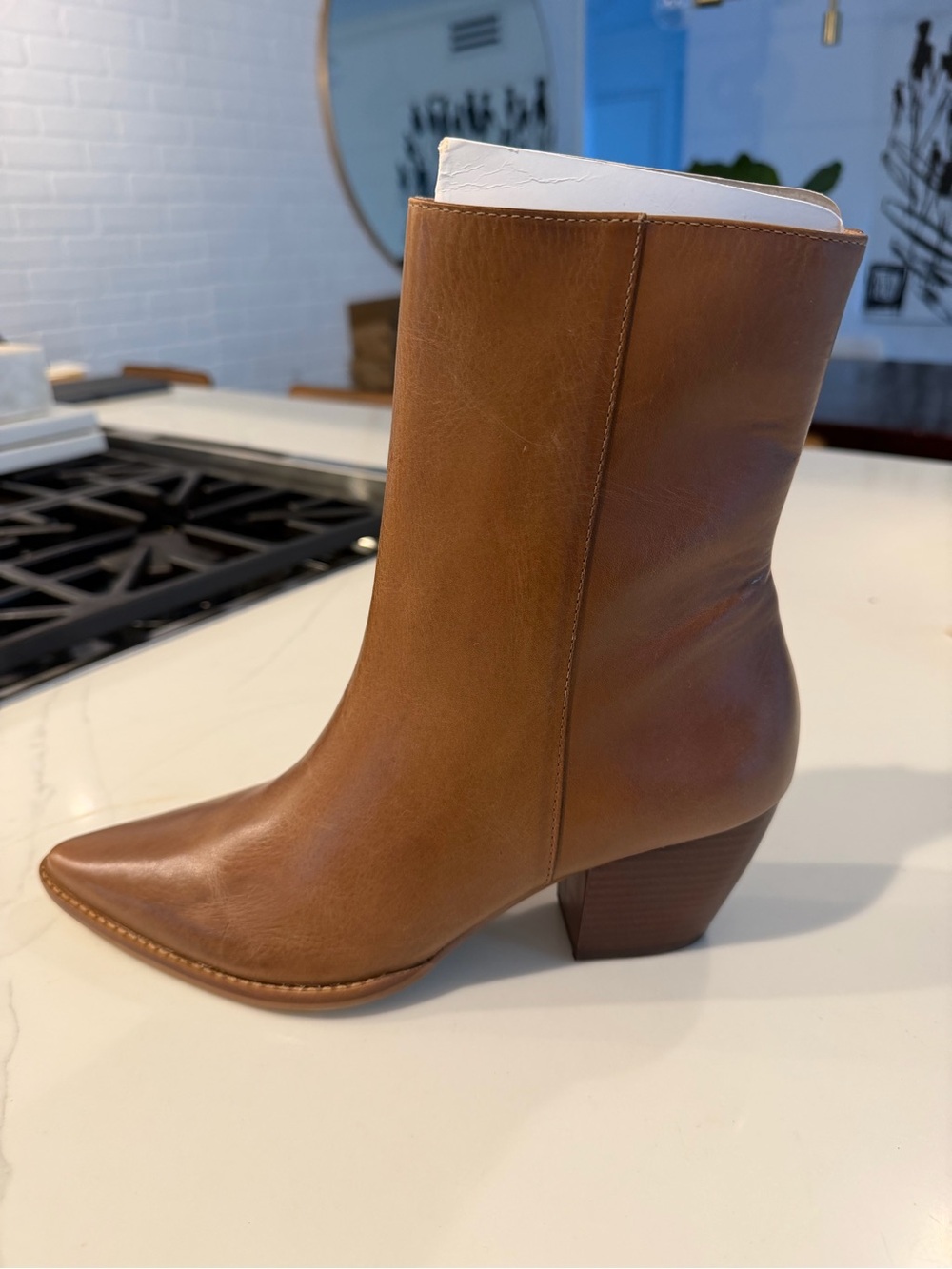 Matisse Tan Leather Pointed Ankle Boot - Picture 4 of 5